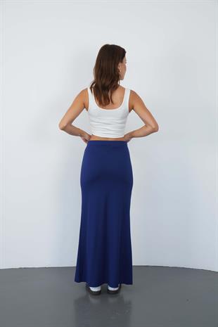 Nora Kadın Maxi Boy Astarlı Viskon Etek-Lacivert