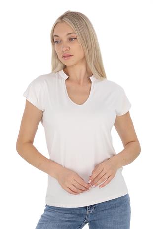 Soft Viskon Bluz-Ekru