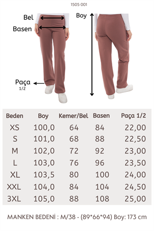 Pamuk 2 İplik likra Eşofman Alt-Açık Kahve