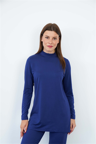 Viskon Dik Yaka Tunik-Lacivert