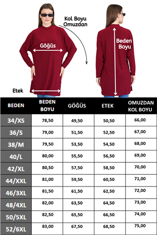 Tesettür Extra Uzun Tunik -Bordo