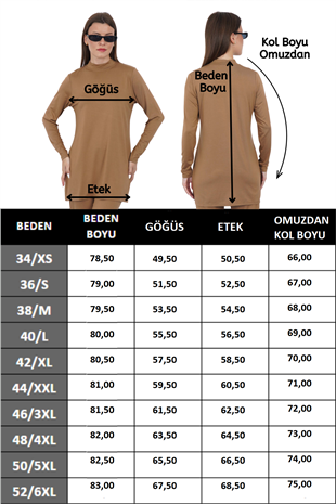 Viskon Tunik ve Pantolon Takım-Tarçın