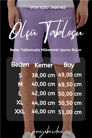 Erkek Regular Fit (normal Kesim) %100 Pamuklu Şort-Lila