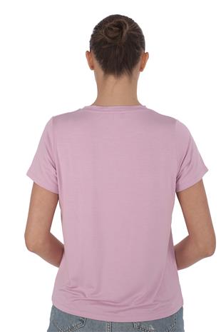 Viskon Dökümlü Tişört-Lavanta Pembesi 