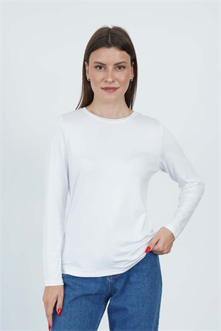 Kadın Viskon Tişört 4lü Set Siyah-Beyaz-Lacivert-Kahverengi