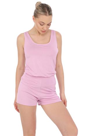 Extra Yumuşak Viskon Şort & Atlet Takım -Lavanta Pembesi 