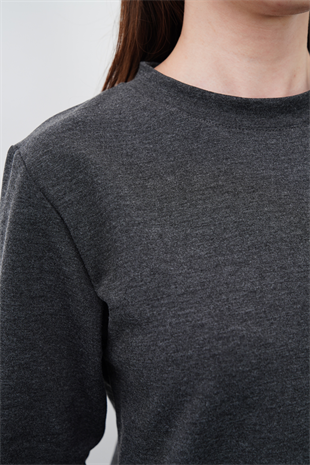 Tesettür Sweatshirt Tunik-Antrasit