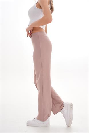 Pamuk 2 İplik likra Eşofman Alt-Bej