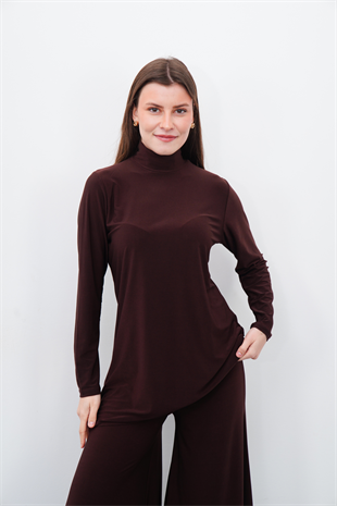 Maxi Tunik & Pantolon Takım-Kahverengi