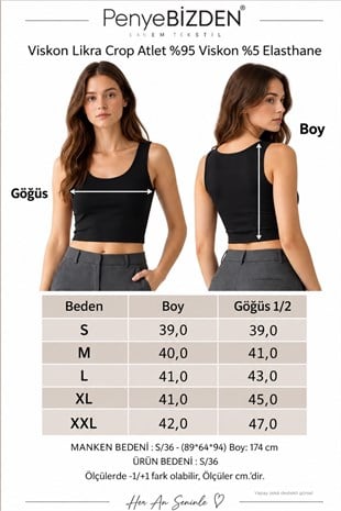 Crop Askılı Atlet-Siyah