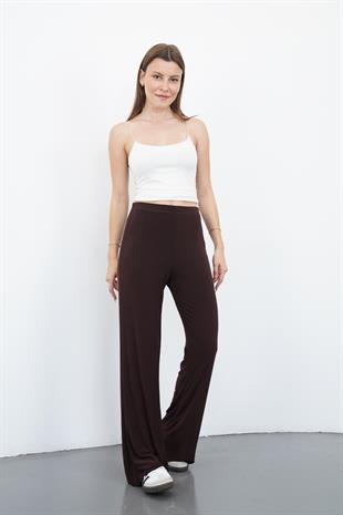 Nira Kadın Maxi Boy İspanyol Paça Sandy Pantolon-Kahverengi