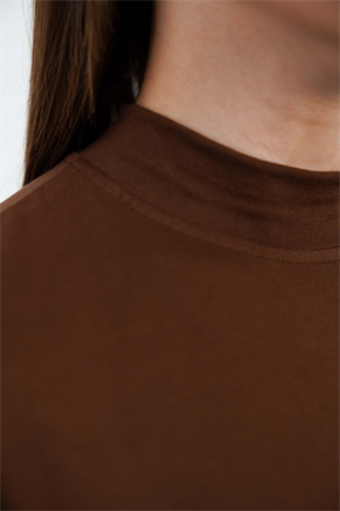 Viskon Tunik ve Pantolon Takım-Kahverengi