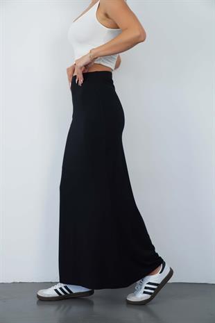 Nora Kadın Maxi Boy Astarlı Viskon Etek-Siyah