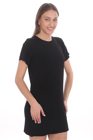 Extra Yumuşak Viskon Elbise-Siyah