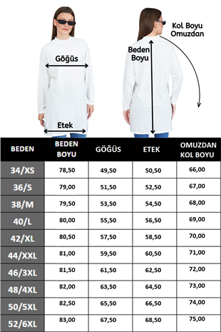 Tesettür Extra Uzun Tunik -Krem