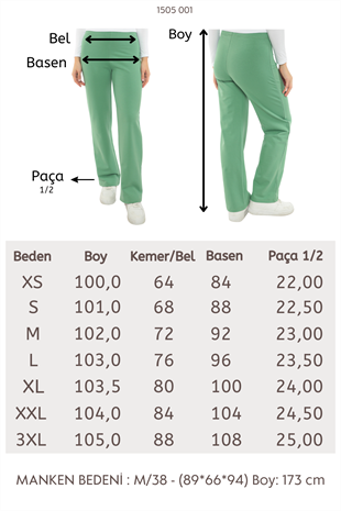 Pamuk 2 İplik likra Eşofman Alt-Mint Yeşili