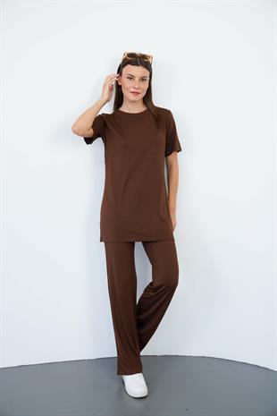 Tunik & Pantolon Takım-Kahverengi