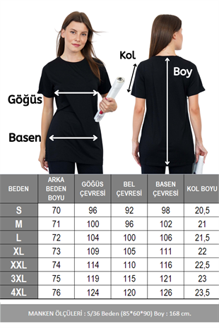 Soft Viskon Uzun Tunik-Siyah