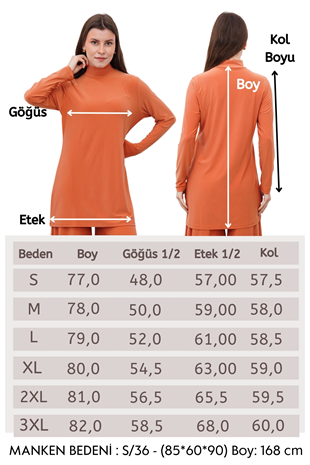 Maxi Tunik & Pantolon Takım-Kayısı