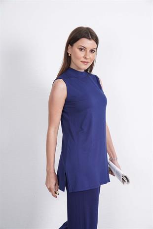 Viskon Kolsuz Tunik-Lacivert