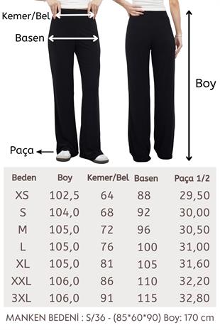 Nira Kadın Maxi Boy İspanyol Paça Sandy Pantolon-Siyah