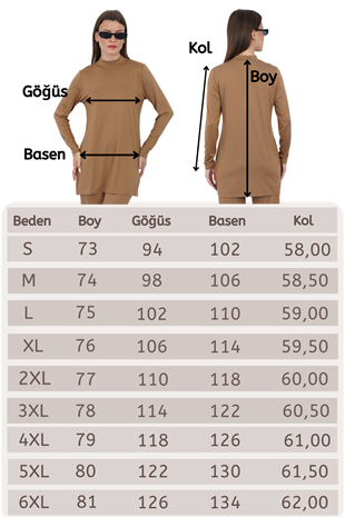 Viskon Tunik & Etek Takım-Tarçın