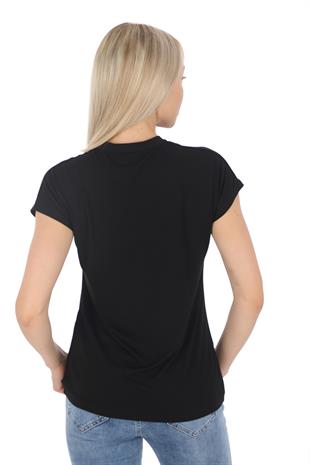 Soft Viskon Bluz-Siyah