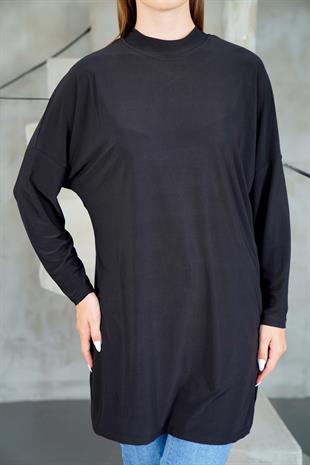 Tesettür Extra Uzun Tunik -Siyah