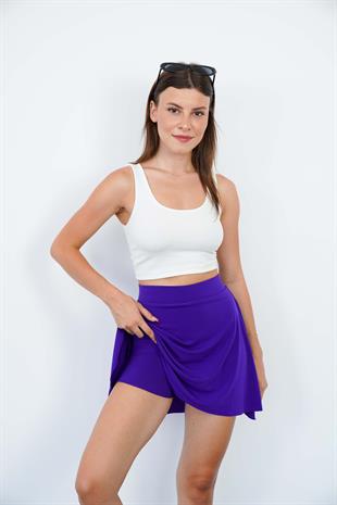 Şort Etek-Mor