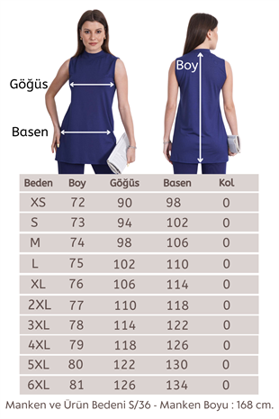 Viskon Kolsuz Tunik-Lacivert