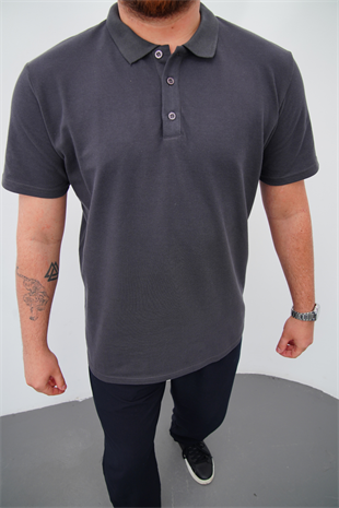 Polo Yaka Kısa Kol-Füme