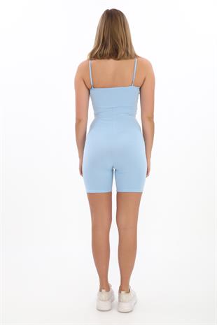 İnce Askılı Body Tulum -Açık Mavi