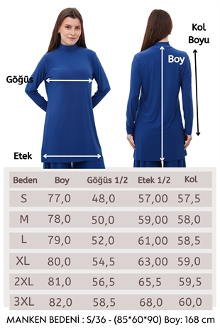 Maxi Tunik & Pantolon Takım-İndigo