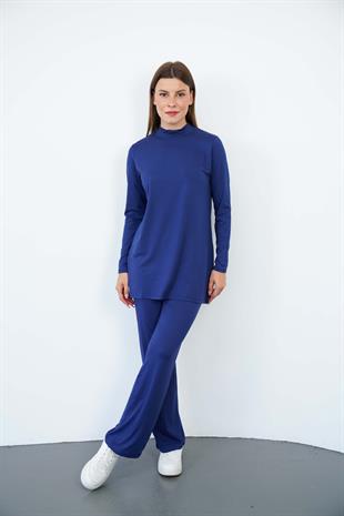 Viskon Dik Yaka Tunik-Lacivert