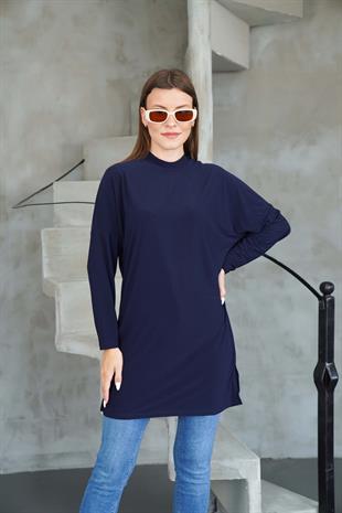 Tesettür Extra Uzun Tunik -Lacivert