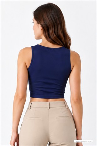 	Crop Askılı Atlet-Lacivert