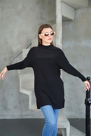 Tesettür Extra Uzun Tunik -Siyah