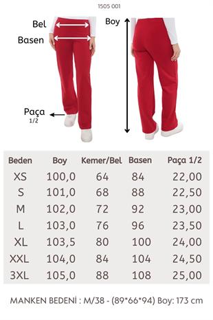 Pamuk 2 İplik likra Eşofman Alt-Kırmızı