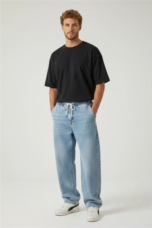 Erkek Oversize Tişört-Siyah