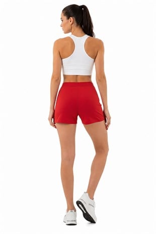 Extra Yumuşak Viskon Şort Home&Beach-Kırmızı