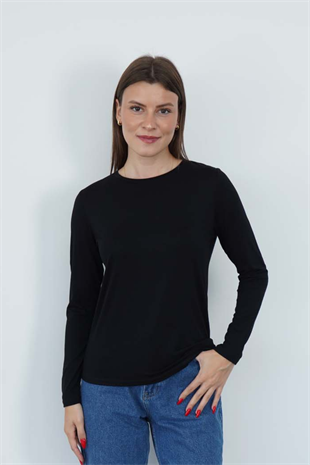 Kadın Zarif İnce Gösteren Viskon -Siyah-Beyaz