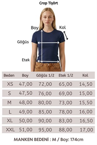 Crop Slim Fit Pamuk Likra Tişört-Lacivert