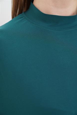 Tesettür Extra Uzun Tunik-Zümrüt Yeşil