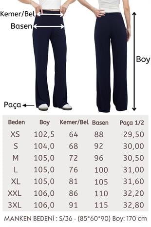 Nira Kadın Maxi Boy İspanyol Paça Sandy Pantolon-Lacivert