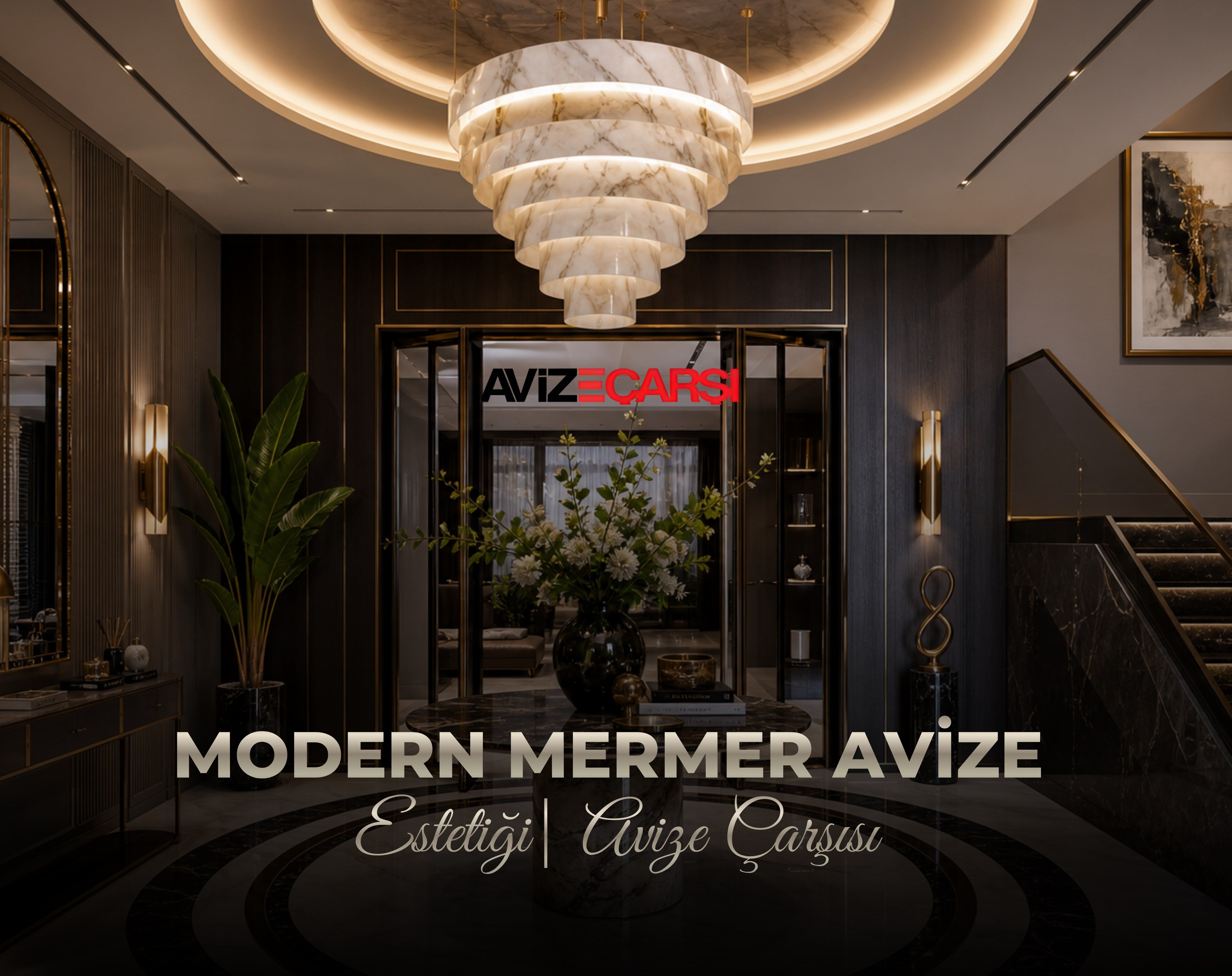 modern mermer avize