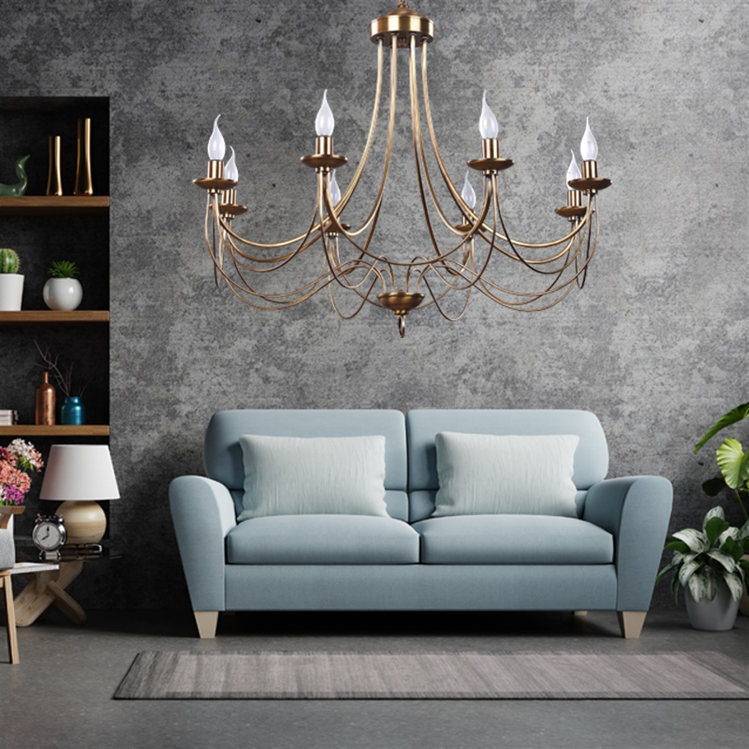 Avize Çarşısı Artdeco Daylight 8 Kollu Sarkıt Avize BS.3102-52-08