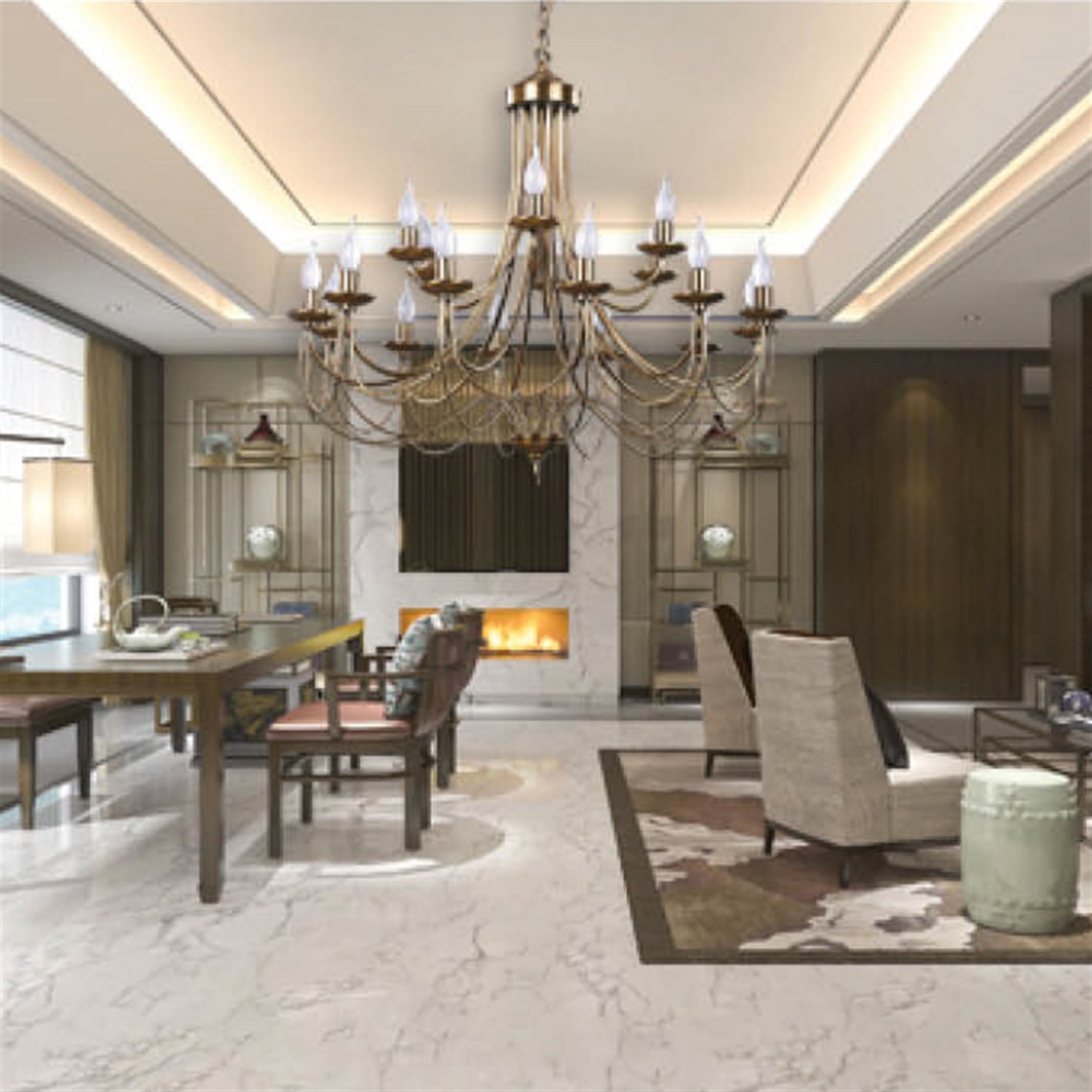Avize Çarşısı Daylight 12 kollu Eskitme Sarkıt Avize BS.3102-52-12