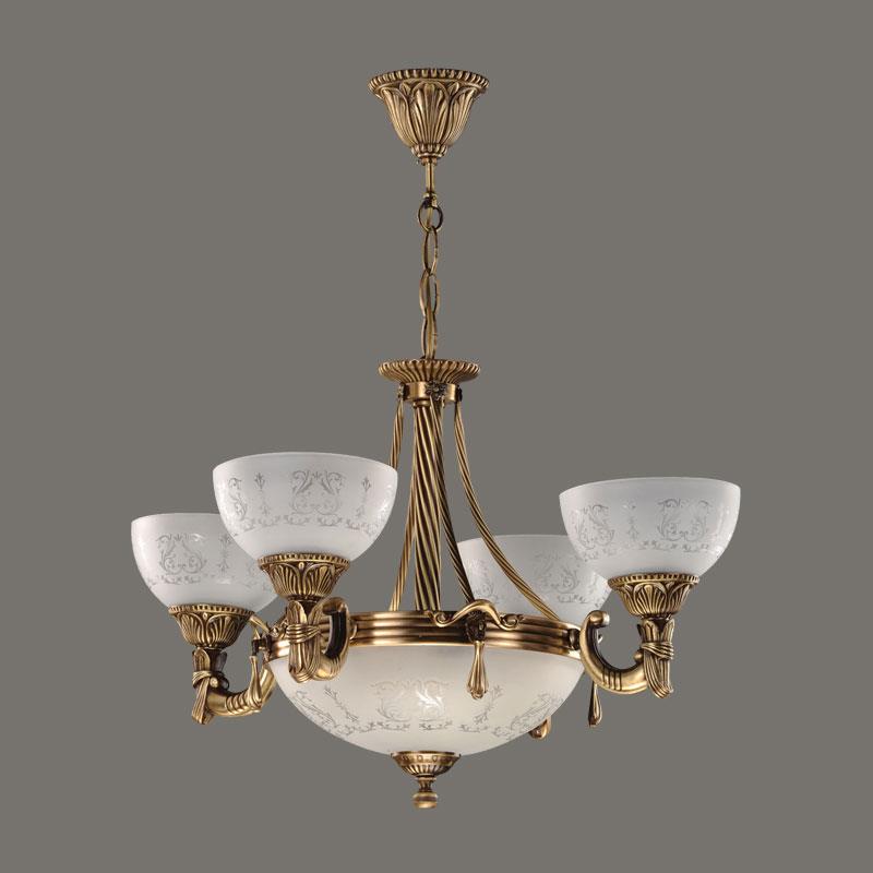 Avize Çarşısı, Armoni 3 kollu Cam Başlıklı, Eskitme Antik Renk Metal Gövde, Sarkıt Avize BS.3040-52-04B
