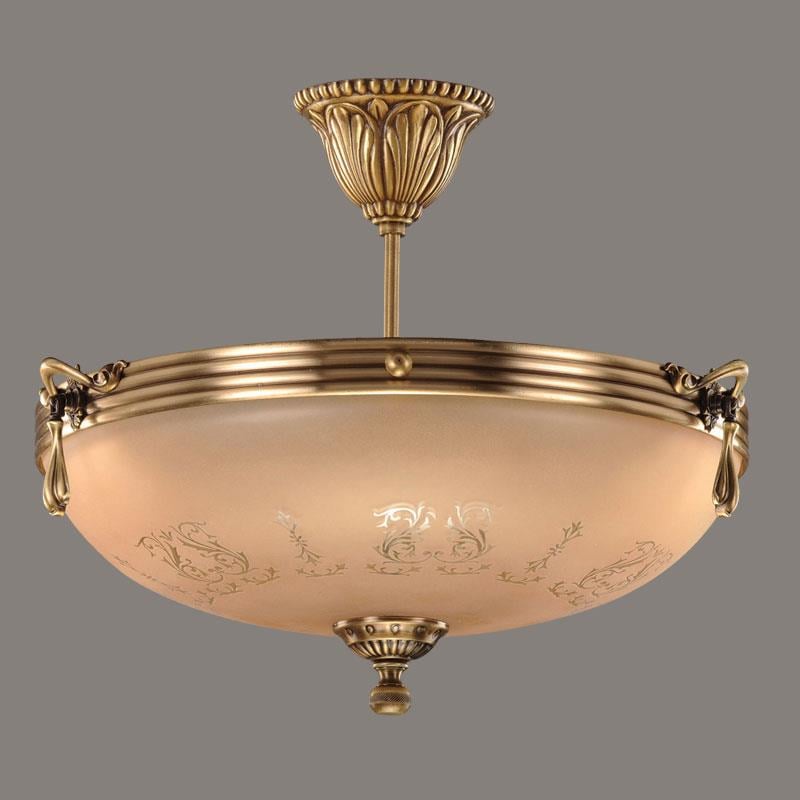 Avize Çarşısı, Armoni Cam Başlıklı, Eskitme Antik Renk Metal Gövde, Avize BS.3040-52-42A
