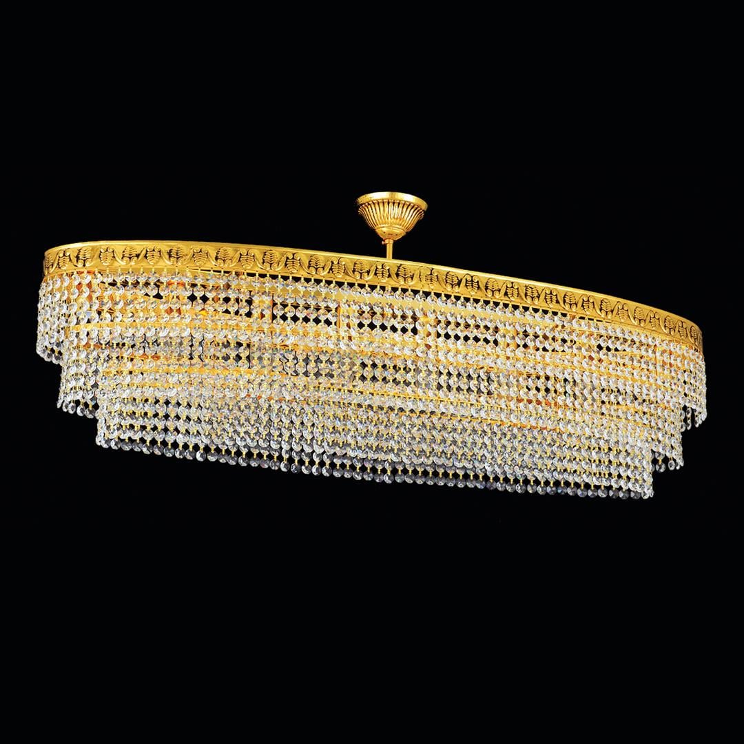 Avize Çarşısı Baleo Kristal Taşlı Gold Avize BS.2778-58-100